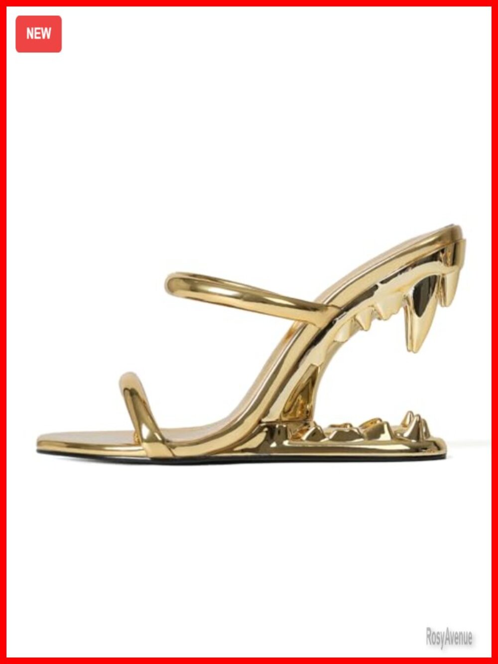 Wedge Sandals for Women Strappy Heels Shark Teeth Slingback